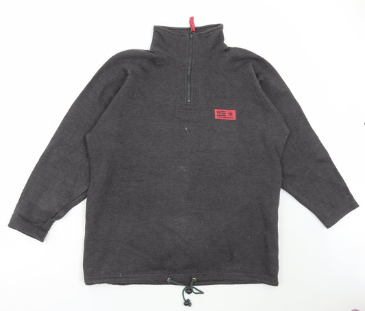 Ladies Winterwear Womens Grey Acrylic Pullover Sweatshirt Size L Zip