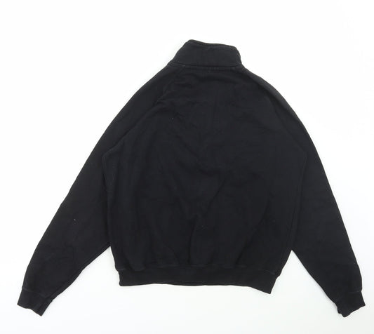 Preworn Womens Black Polyester Pullover Sweatshirt Size M Zip