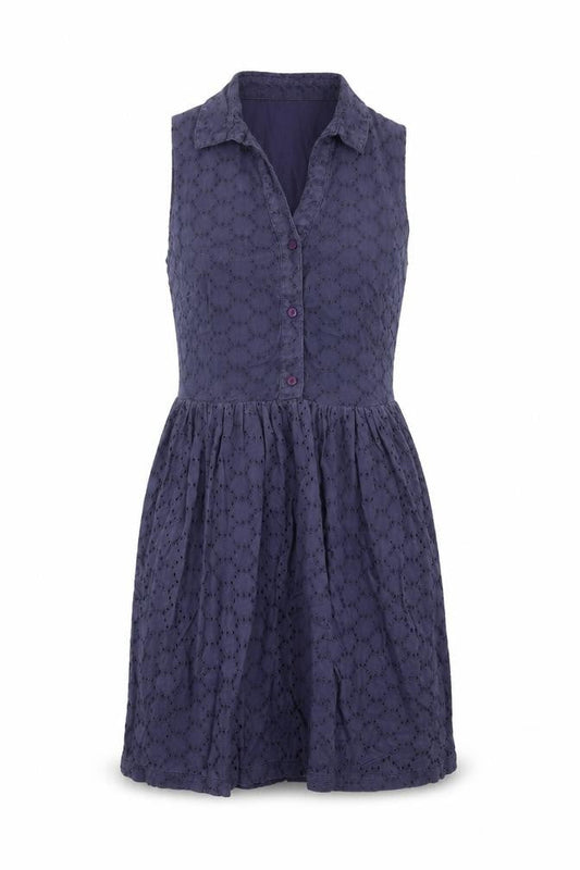 Jack Wills Womens Blue Geometric Cotton Fit & Flare Size 8 Collared Button