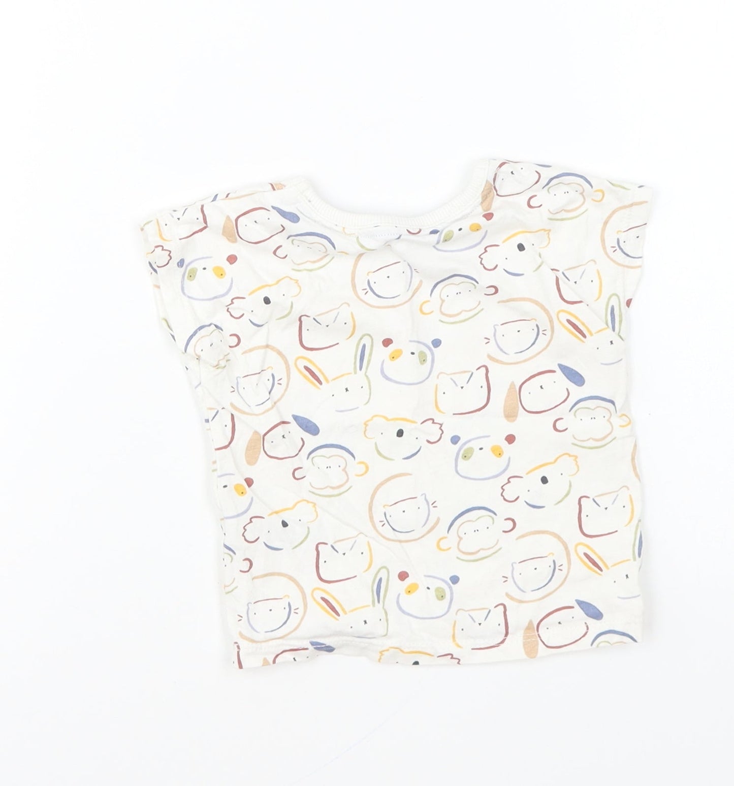 George Baby Multicoloured Geometric Cotton Basic T-Shirt Size 3-6 Months Round Neck Pullover