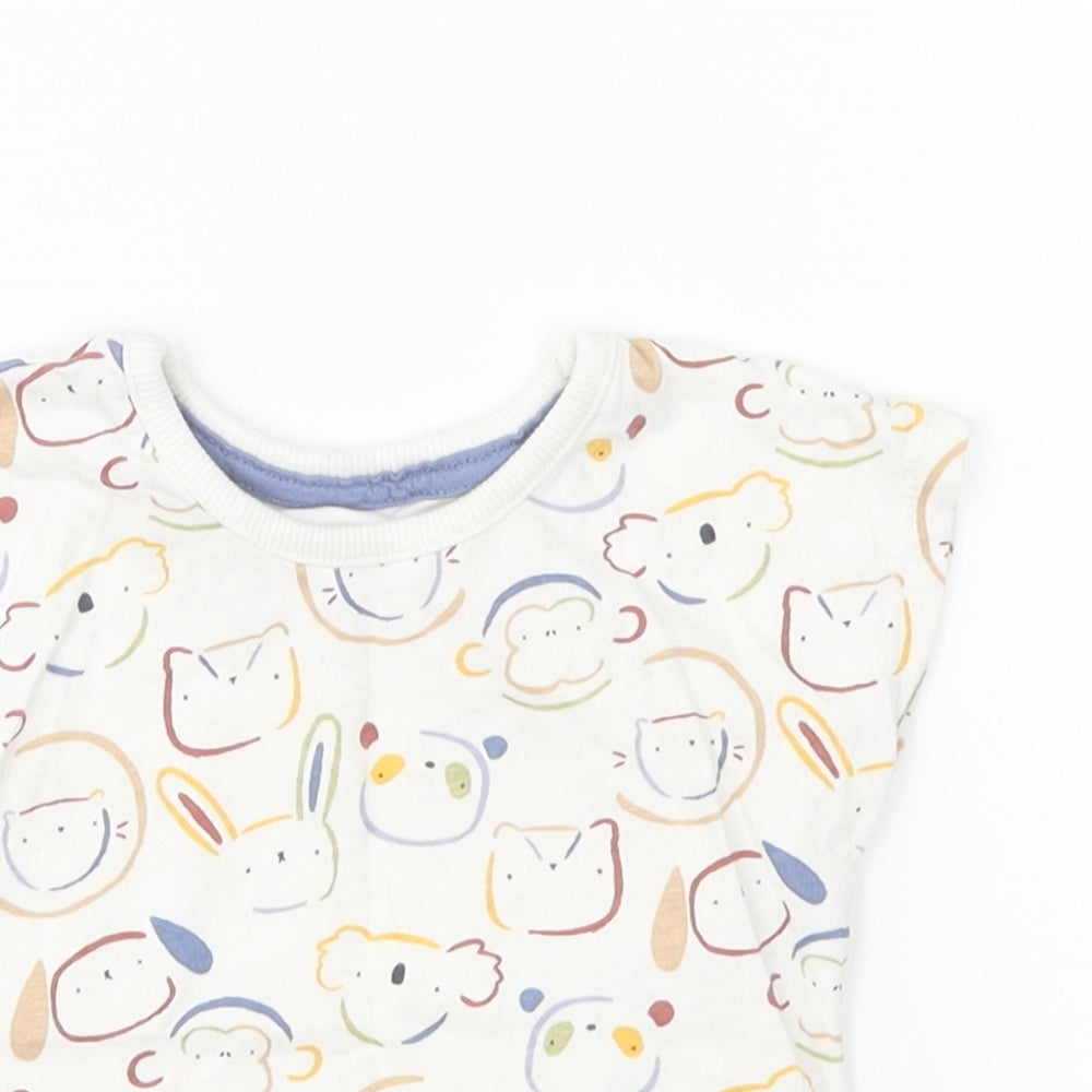 George Baby Multicoloured Geometric Cotton Basic T-Shirt Size 3-6 Months Round Neck Pullover