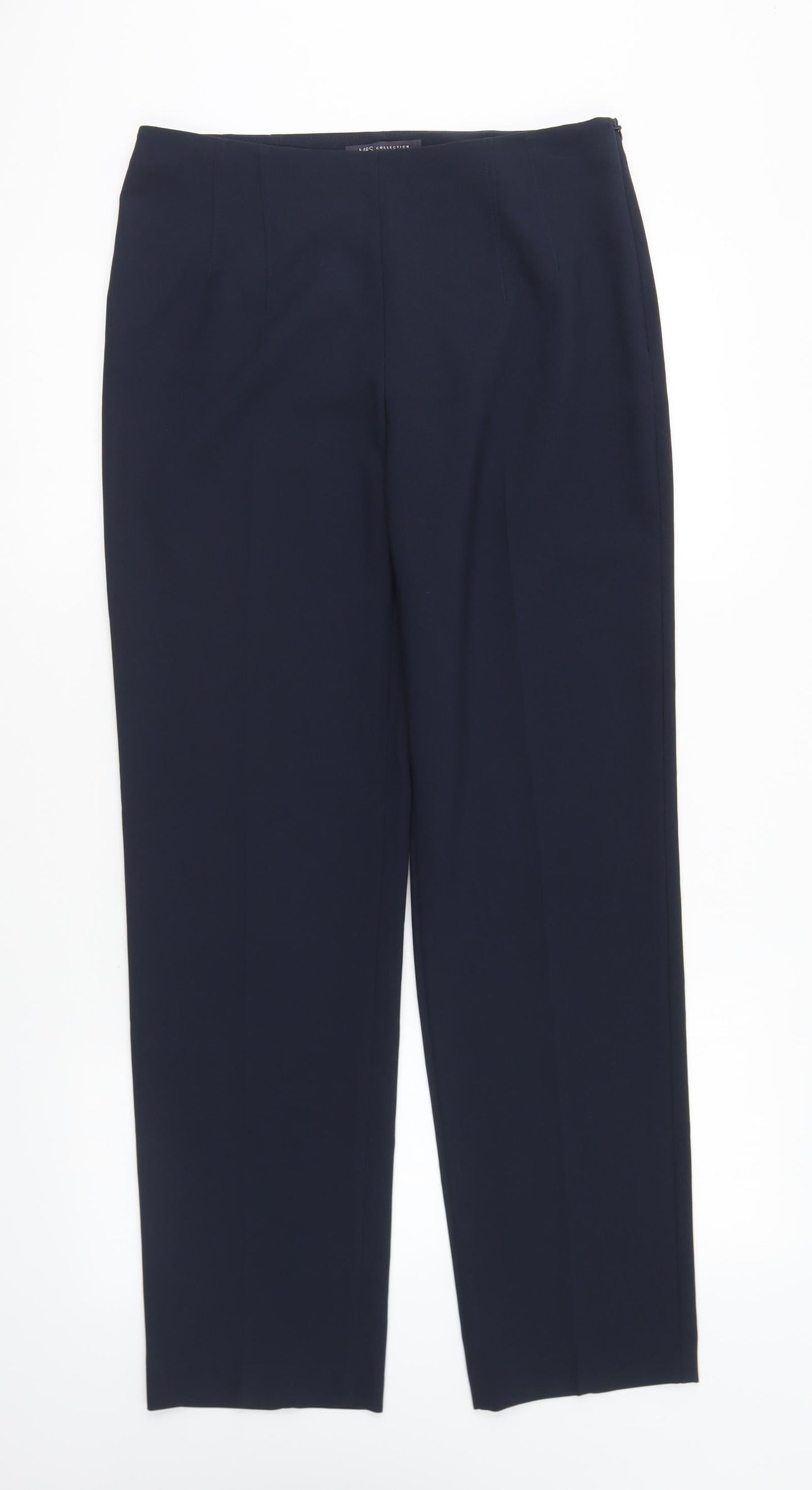 Marks and Spencer Womens Blue Polyester Trousers Size 10 L27 in Regular Zip
