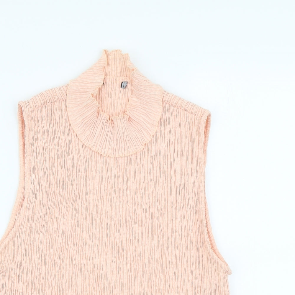 Marks and Spencer Womens Pink Polyester Basic Tank Size 12 Mock Neck