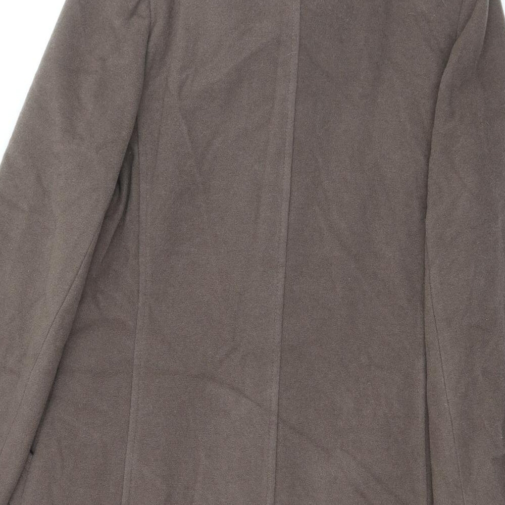 Classics Womens Brown Overcoat Coat Size 14 Button