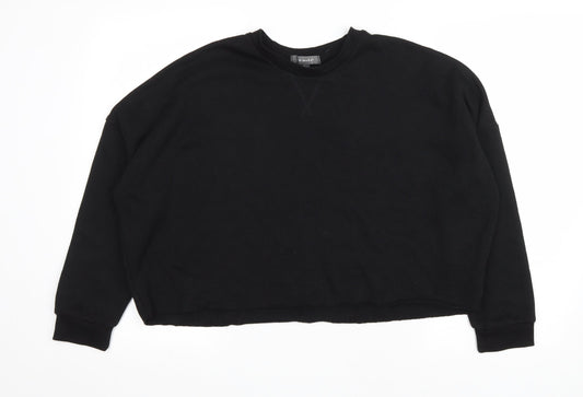 Primark Womens Black Polyester Pullover Sweatshirt Size 10 Pullover - Cropped