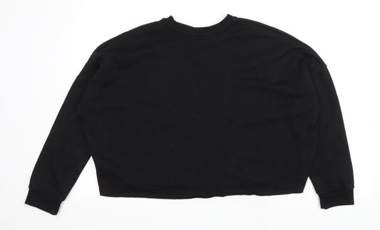 Primark Womens Black Polyester Pullover Sweatshirt Size 10 Pullover - Cropped