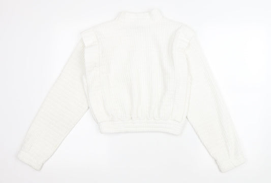 Glamify Womens White Viscose Pullover Sweatshirt Size L Pullover
