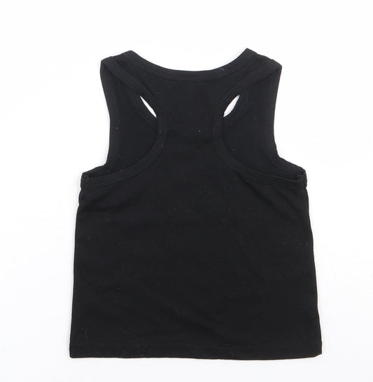 Honganda Girls Black Polyester Basic Tank Size 3 Years Scoop Neck Pullover - Live in the Sunshine
