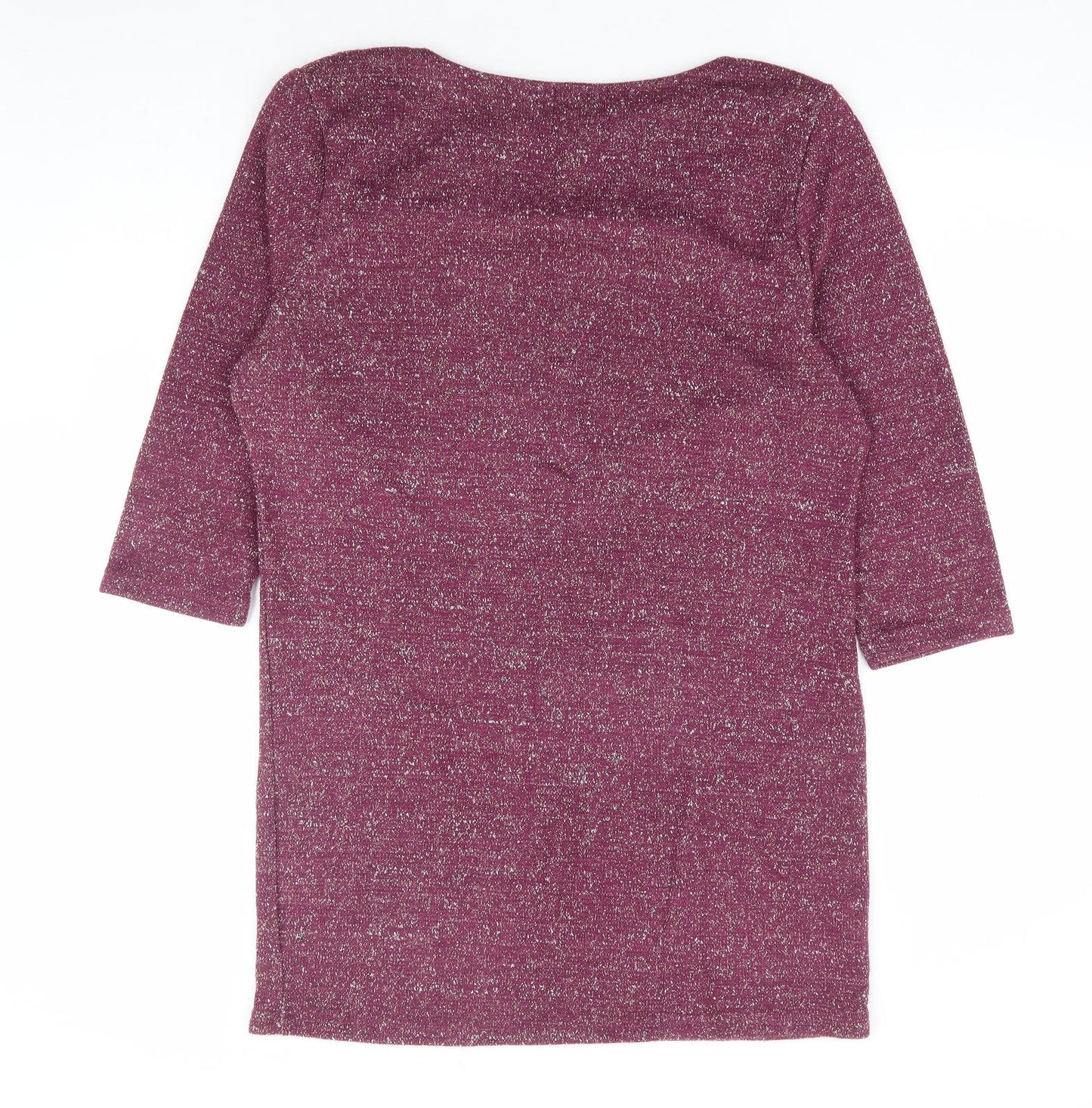 Originals Womens Purple Acrylic Tunic T-Shirt Size M Cowl Neck