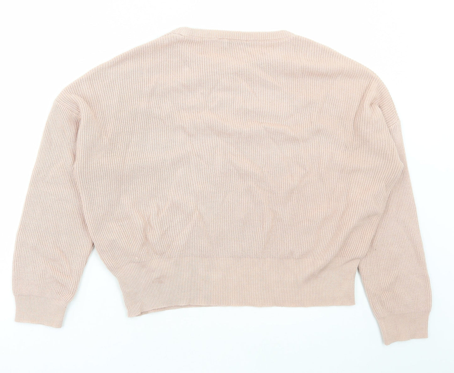 Select Womens Pink Round Neck Acrylic Pullover Jumper Size M