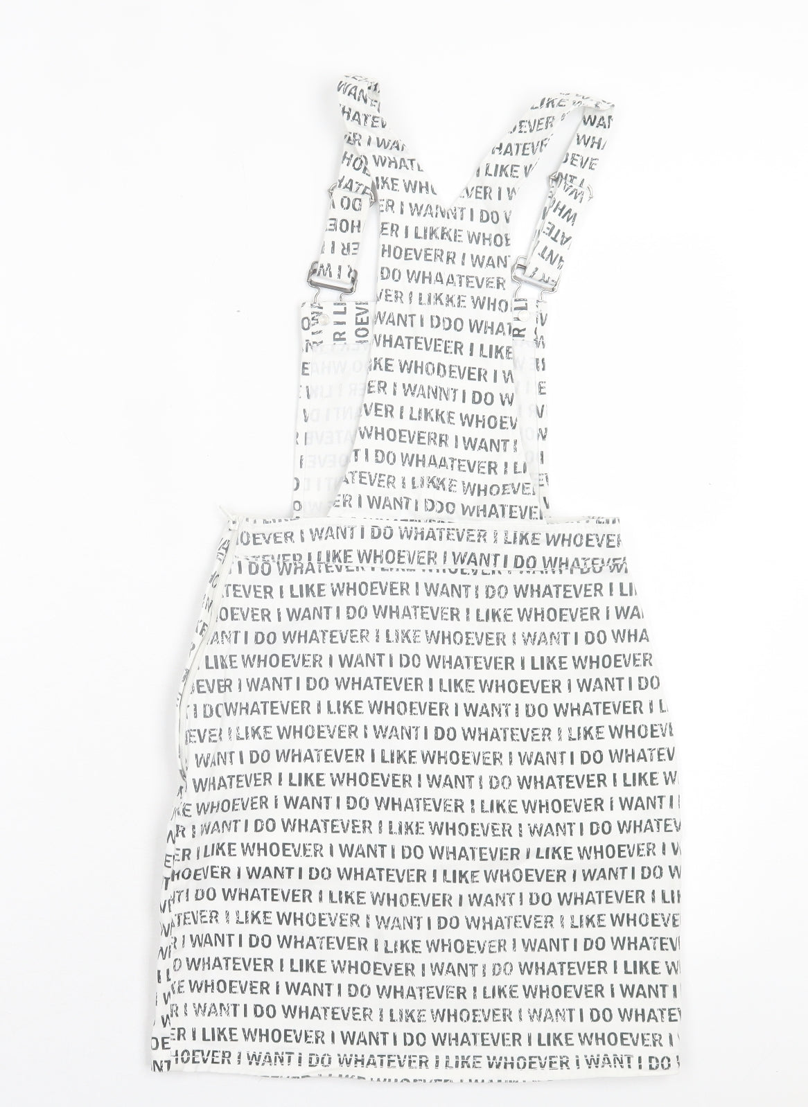 H&M Womens White Geometric Cotton Pinafore/Dungaree Dress Size 4 Square Neck Button