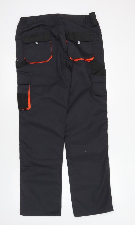 Reis Mens Blue Polyester Carpenter Trousers Size 35 in L30 in Regular Button