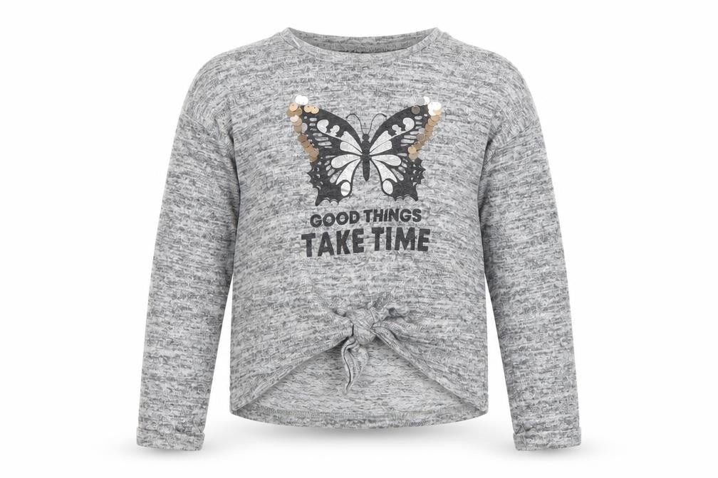 George Girls Grey Polyester Pullover Sweatshirt Size 6-7 Years Pullover - Butterfly