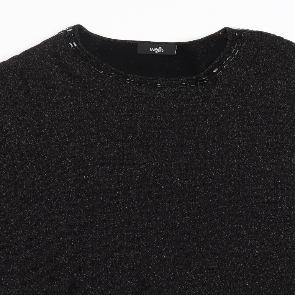 Wallis Womens Brown Viscose Basic T-Shirt Size M Round Neck