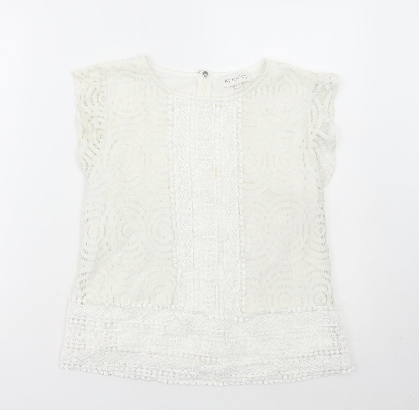 Apricot Womens White Polyamide Basic Tank Size 10 Round Neck
