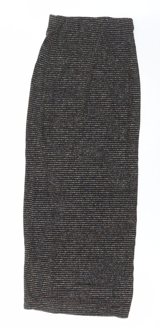 Miss Selfridge Womens Black Polyamide Maxi Skirt Size 4