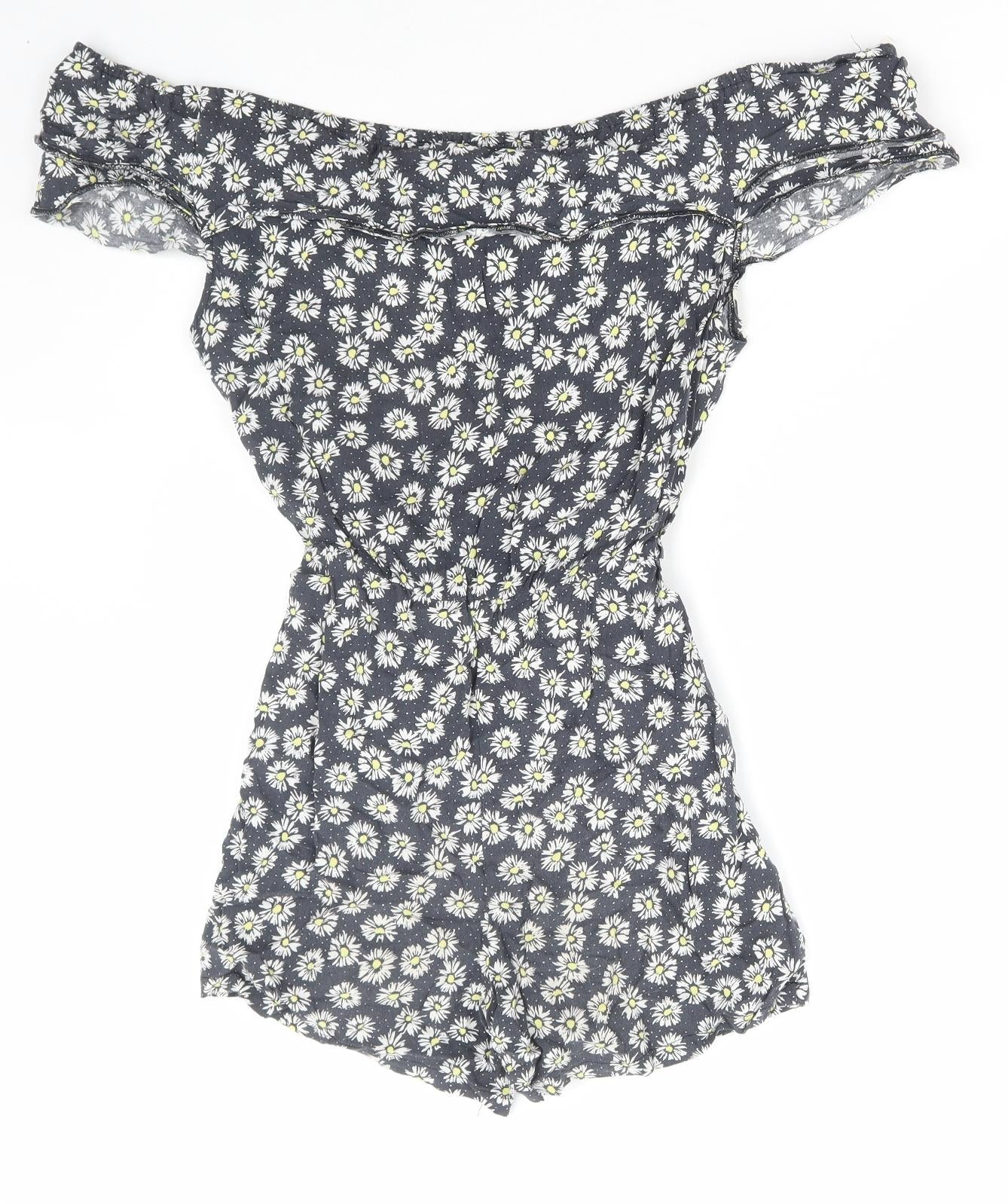 John Lewis Womens Multicoloured Floral Viscose Playsuit One-Piece Size 12 Pullover