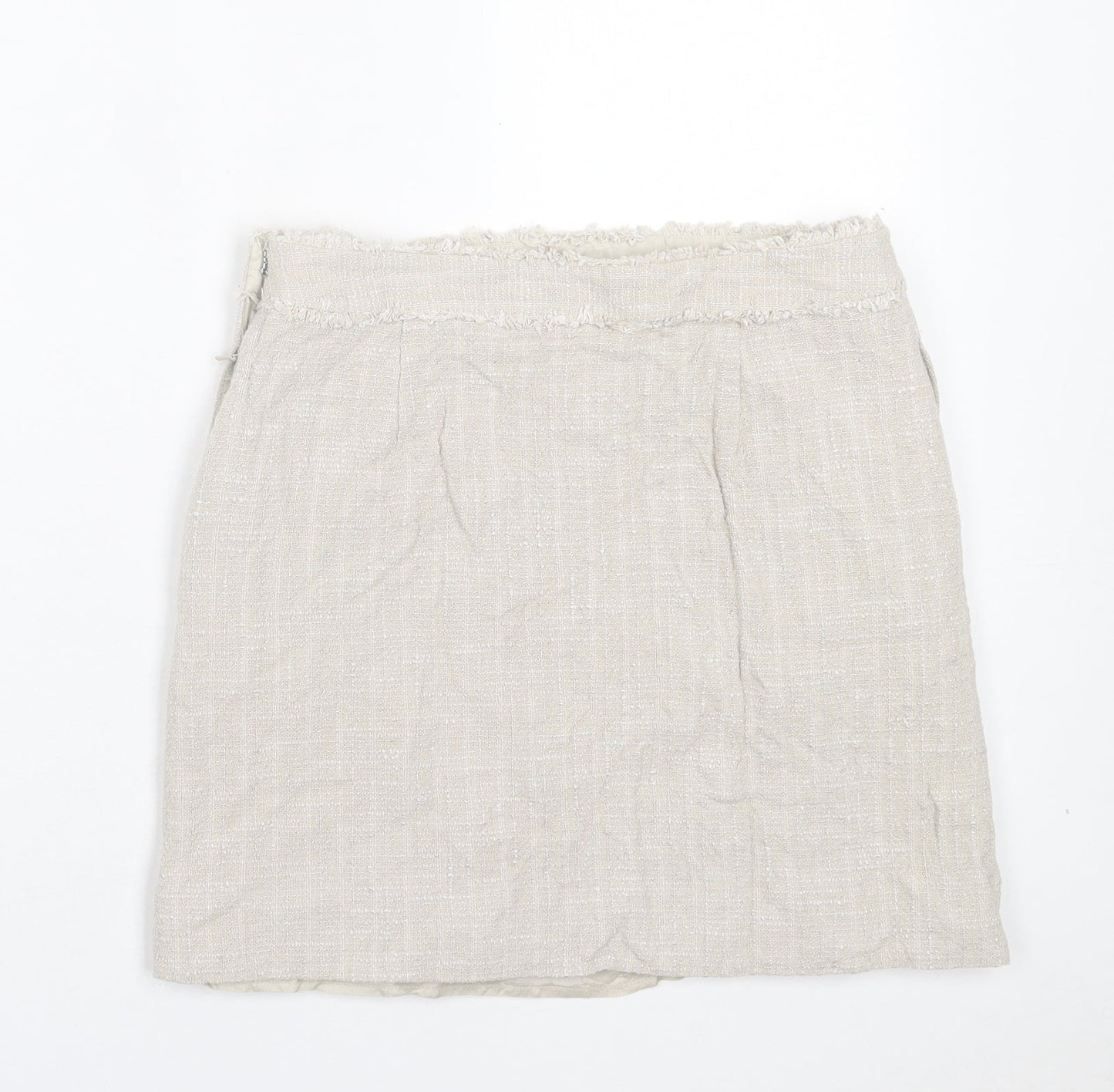 Jesire Womens Grey Geometric Cotton A-Line Skirt Size 10 Zip