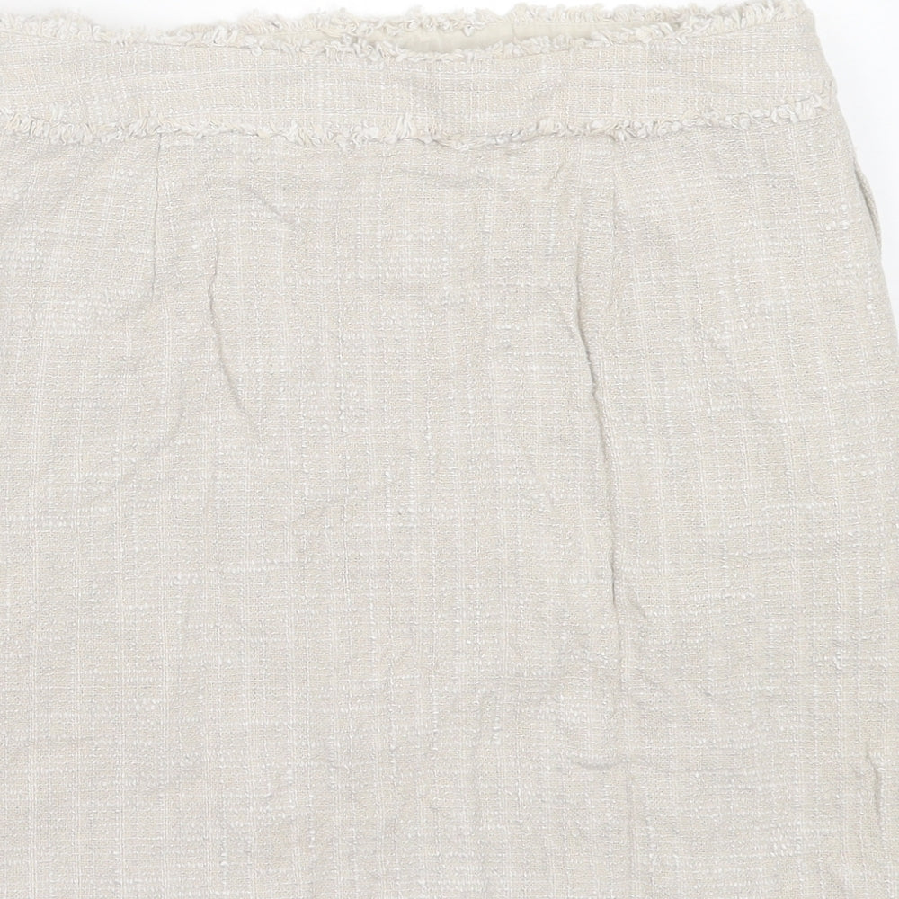 Jesire Womens Grey Geometric Cotton A-Line Skirt Size 10 Zip