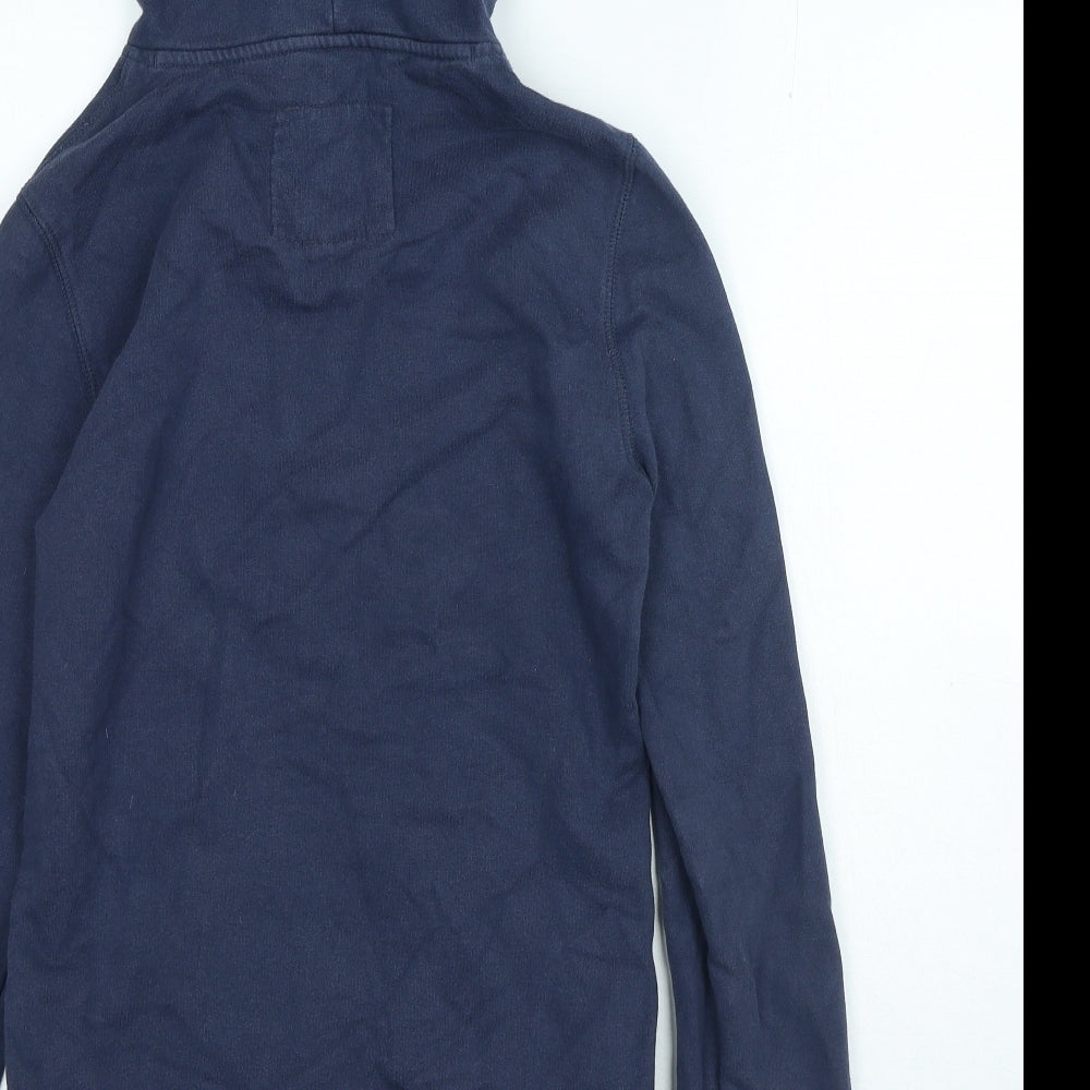 Jack Wills Womens Blue Cotton Pullover Hoodie Size 8 Magnetic