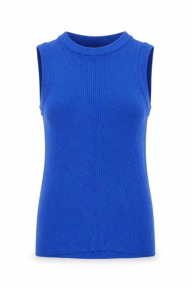 Marks and Spencer Womens Blue Round Neck Viscose Vest Jumper Size 6
