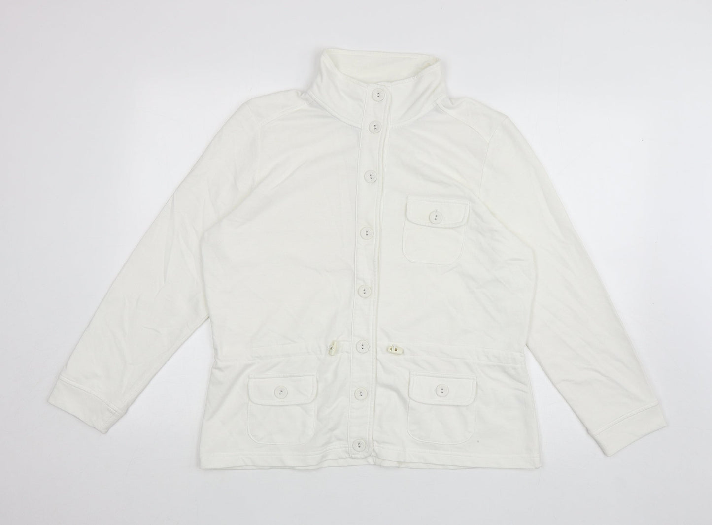 Bm Collection Womens White Jacket Size M Button