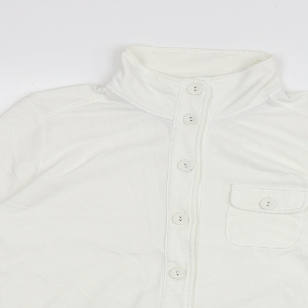 Bm Collection Womens White Jacket Size M Button