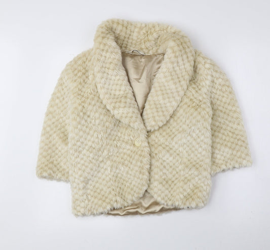 MK Womens Beige Jacket Size 10 Button