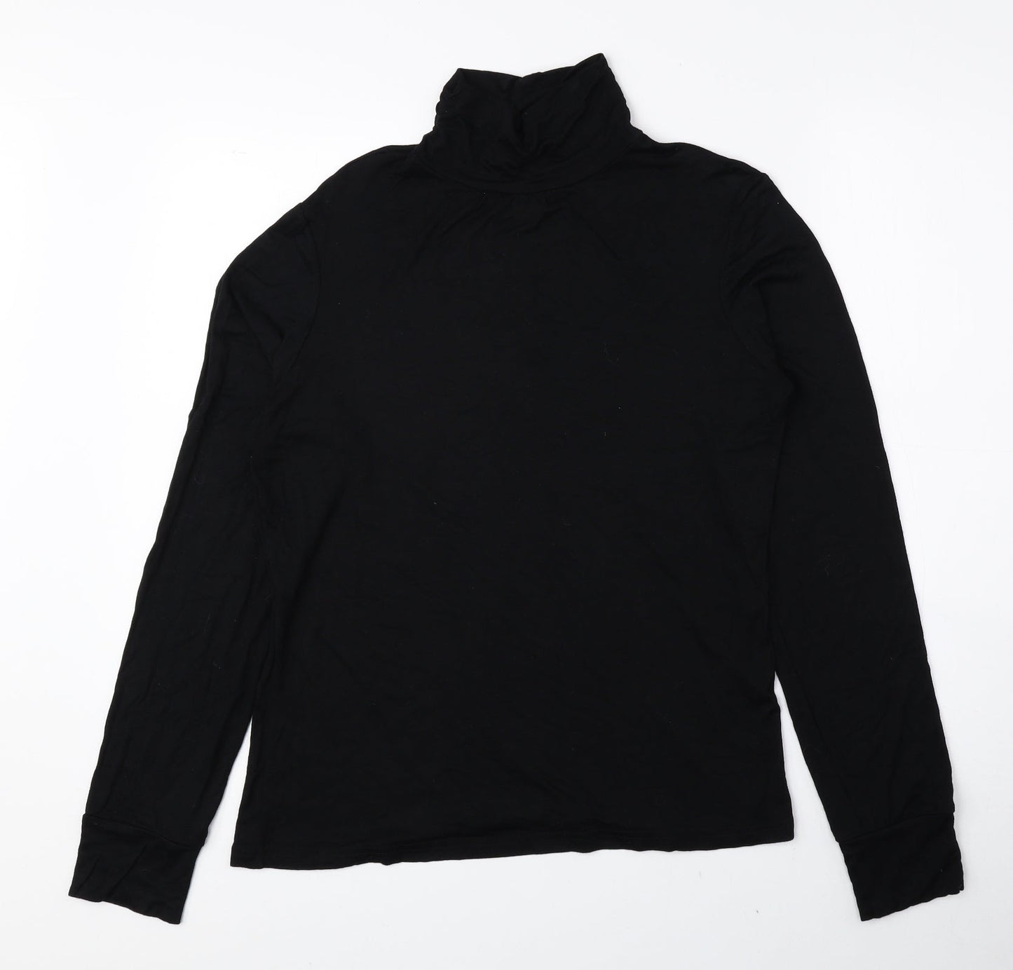 Editions Womens Black Mock Neck Viscose Pullover Jumper Size 12