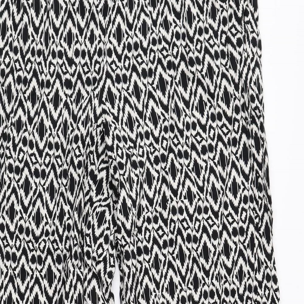 Papaya Womens Multicoloured Geometric Viscose Bloomer Trousers Size 8 L30 in Regular