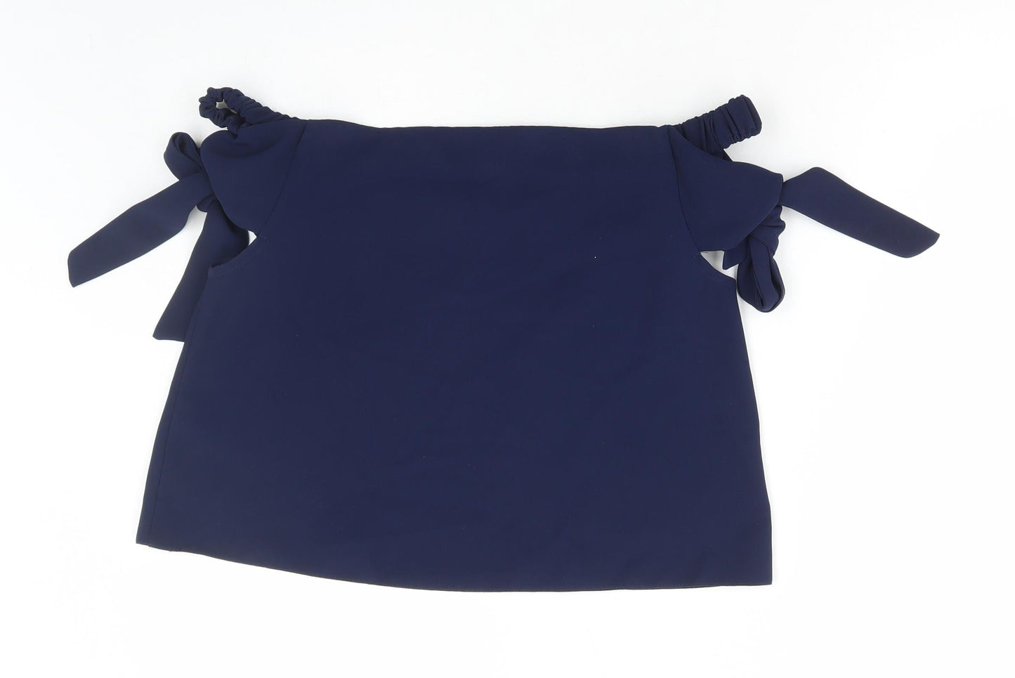 Topshop Womens Blue Polyester Basic Blouse Size 10 Off the Shoulder