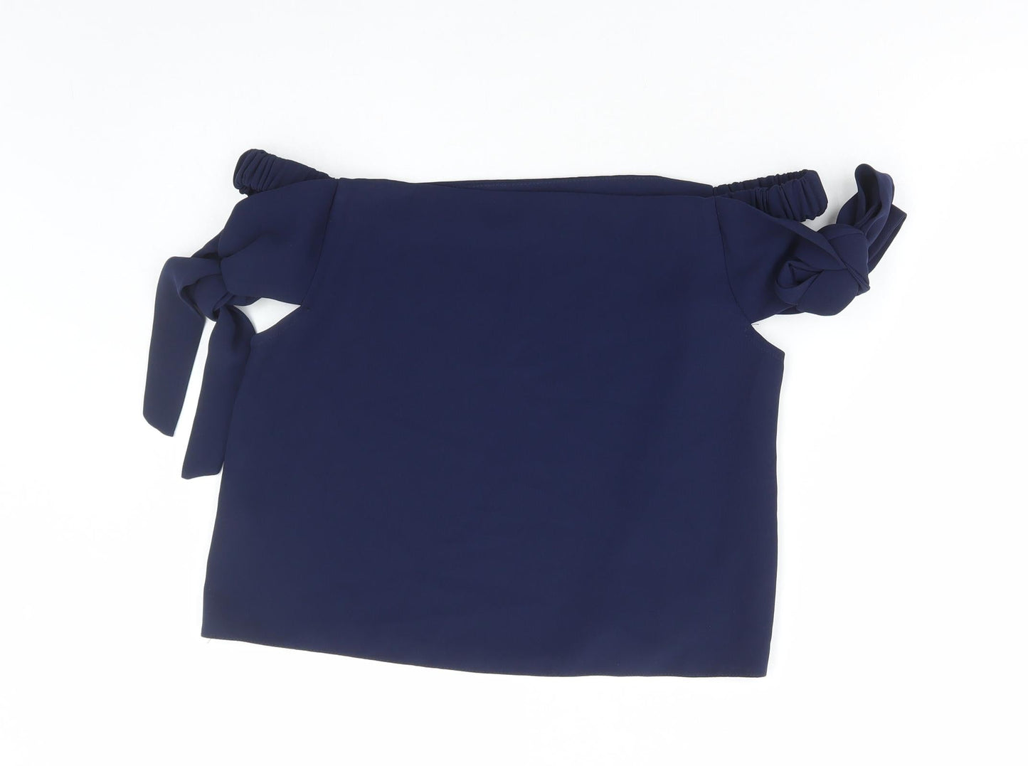 Topshop Womens Blue Polyester Basic Blouse Size 10 Off the Shoulder