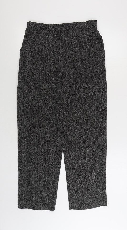 Sukhmani Womens Grey Polyester Trousers Size 10 L28 in Regular