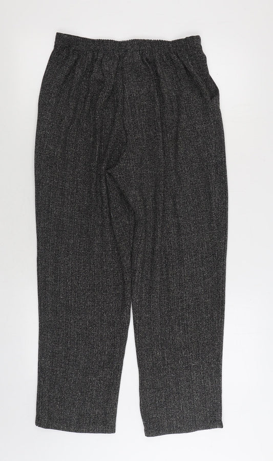 Sukhmani Womens Grey Polyester Trousers Size 10 L28 in Regular