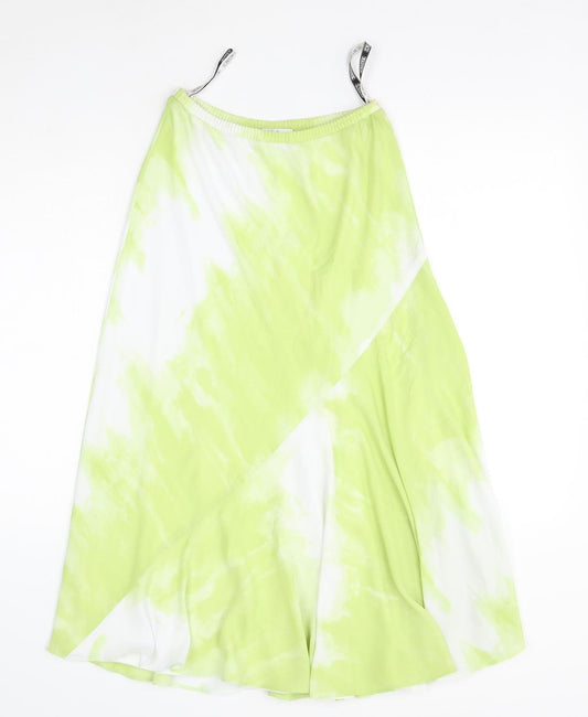 CAVIAR Womens Green Polyester A-Line Skirt Size 10 - Tie Dye