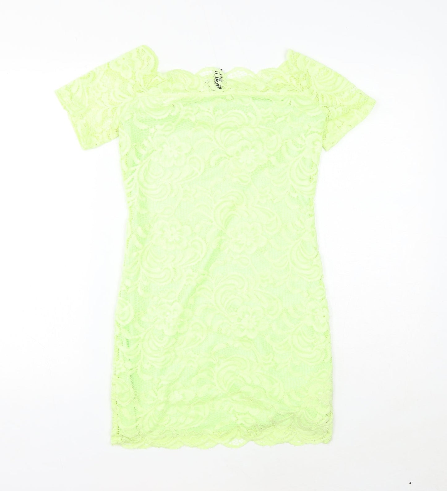 H&M Womens Green Polyamide Mini Size 10 Boat Neck Pullover