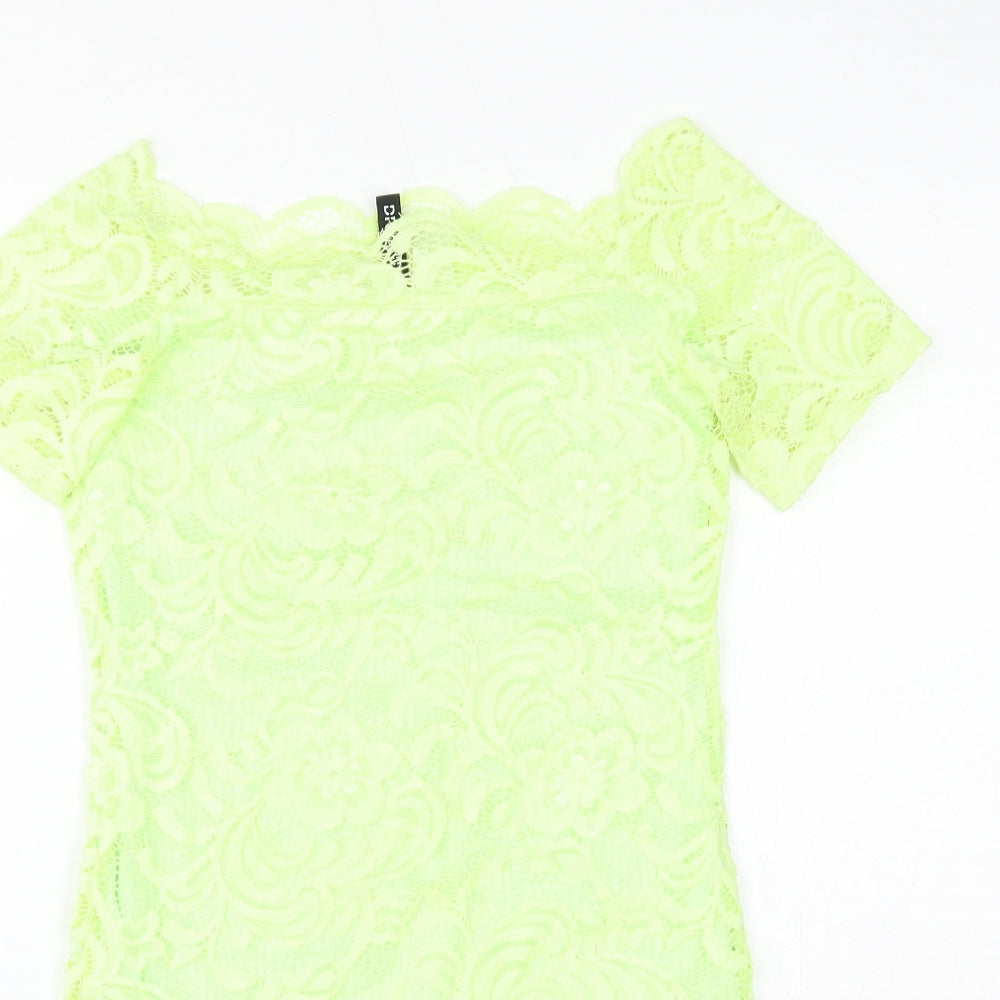 H&M Womens Green Polyamide Mini Size 10 Boat Neck Pullover