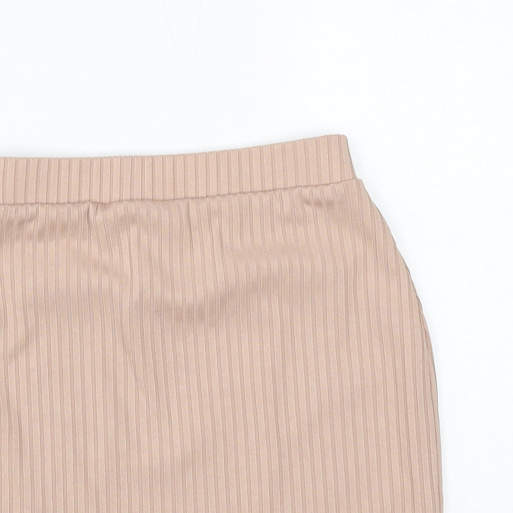 Club London Womens Pink Striped Polyester Mini Skirt Size 8