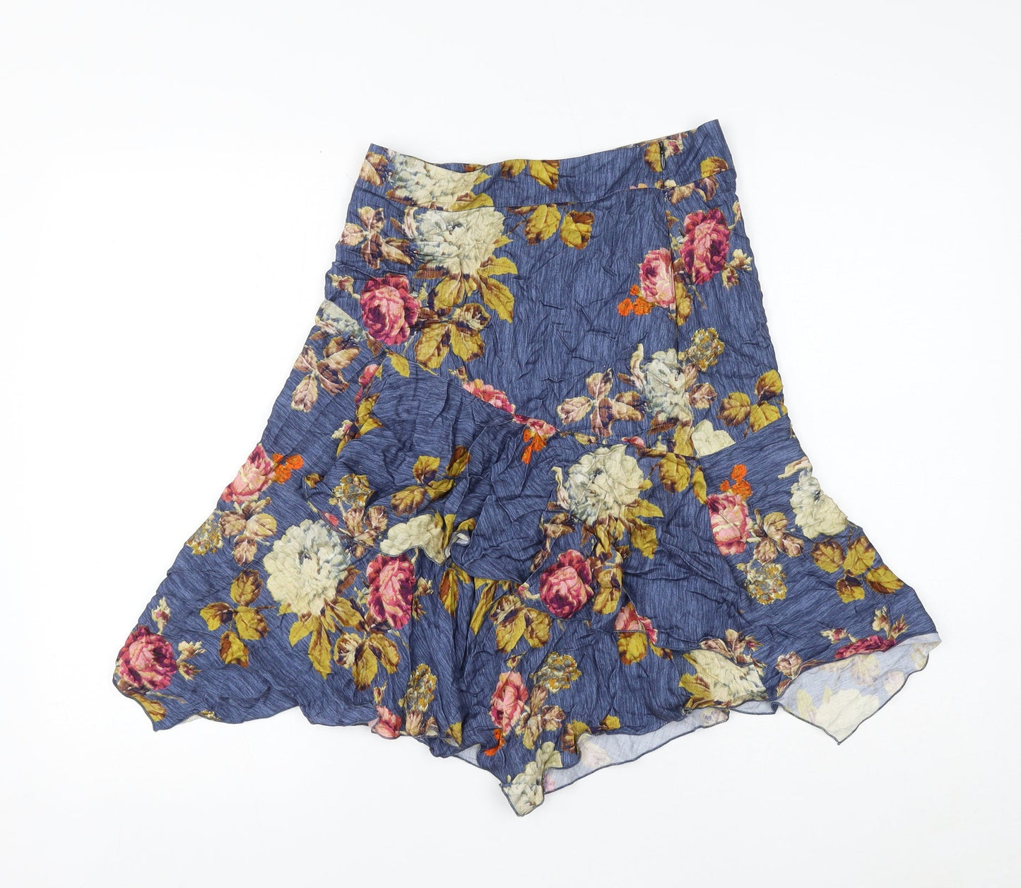 Oui Womens Multicoloured Floral Viscose Mini Skirt Size 8 Zip