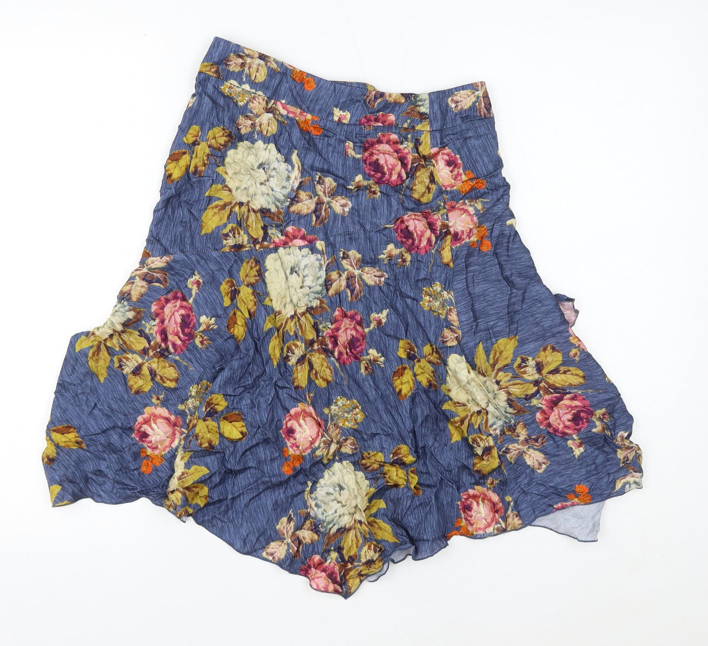 Oui Womens Multicoloured Floral Viscose Mini Skirt Size 8 Zip