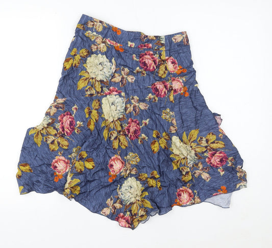 Oui Womens Multicoloured Floral Viscose Mini Skirt Size 8 Zip
