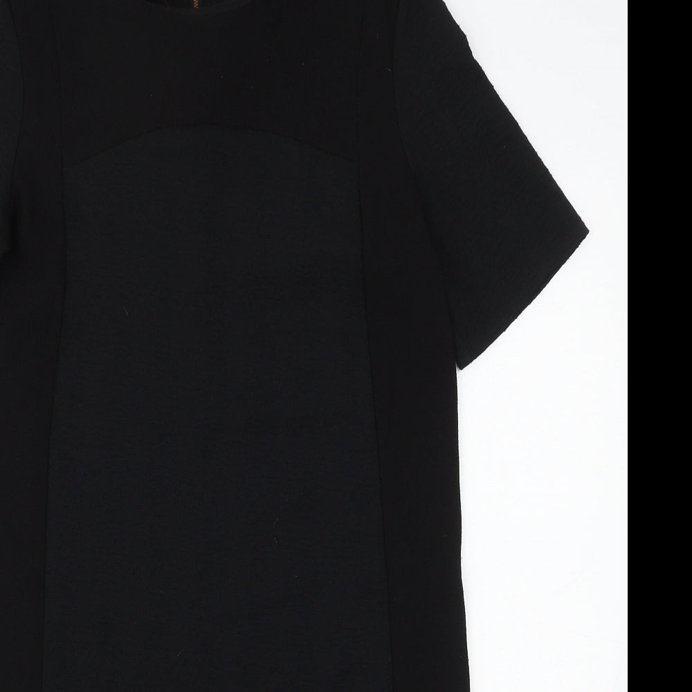 Warehouse Womens Black Polyester Sheath Size 10 Round Neck Zip