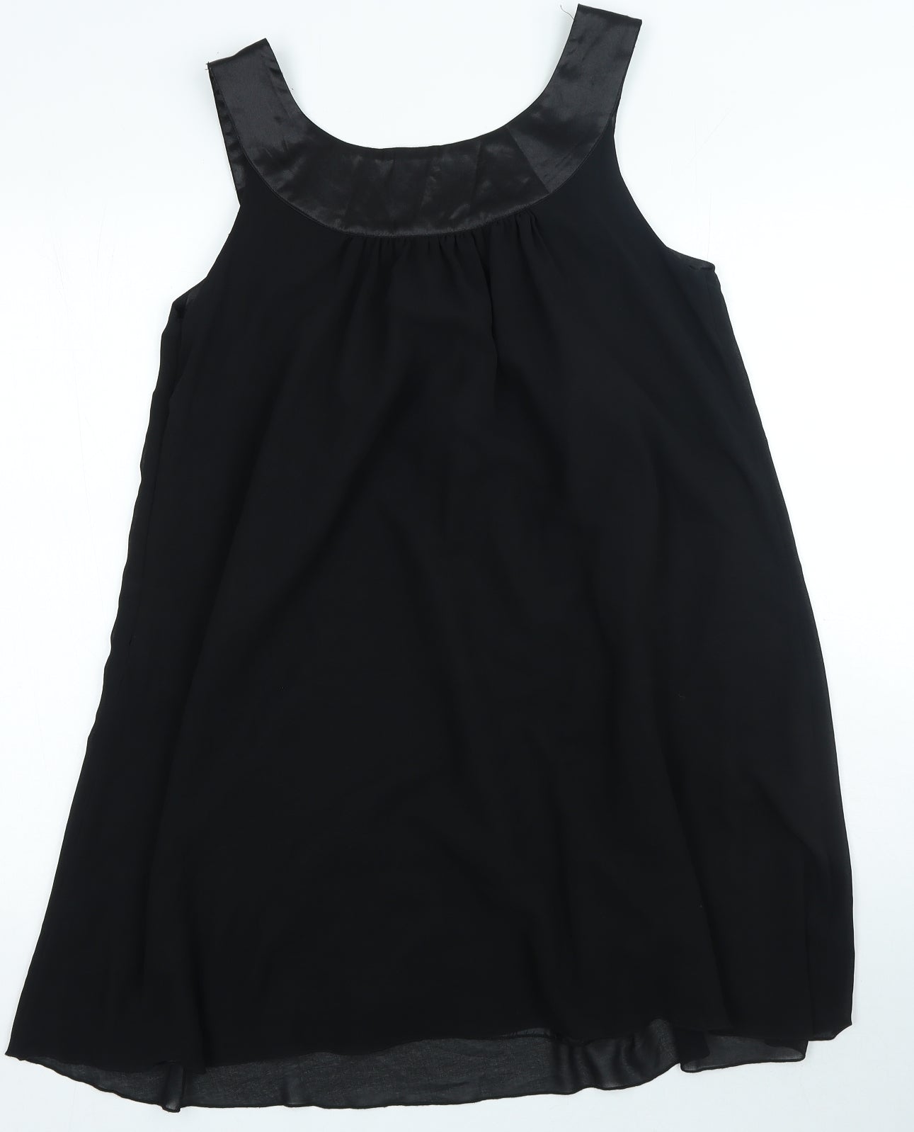 Feel Amazing Womens Black Polyester Basic Blouse Size 12 Roll Neck