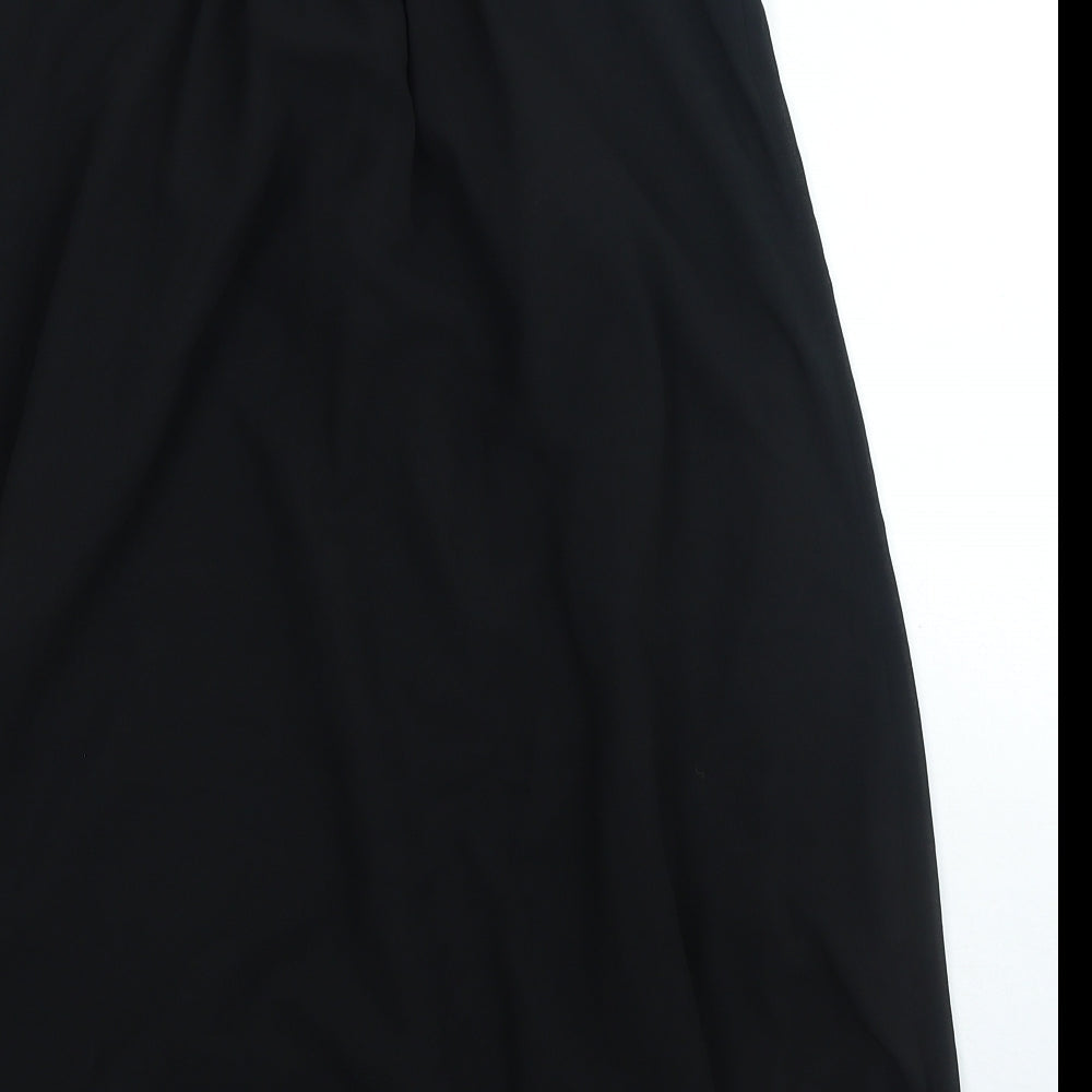 Feel Amazing Womens Black Polyester Basic Blouse Size 12 Roll Neck