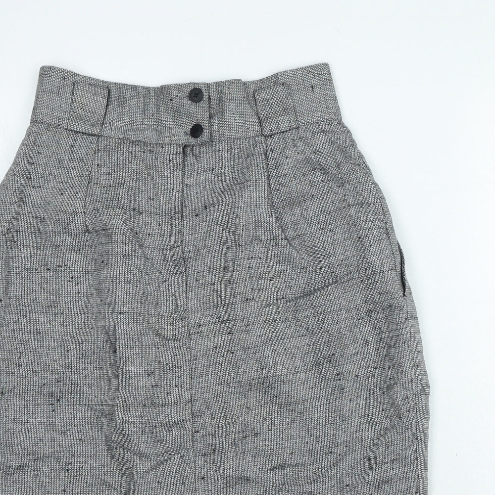 Briggs Womens Grey Polyester Mini Skirt Size 8 Zip
