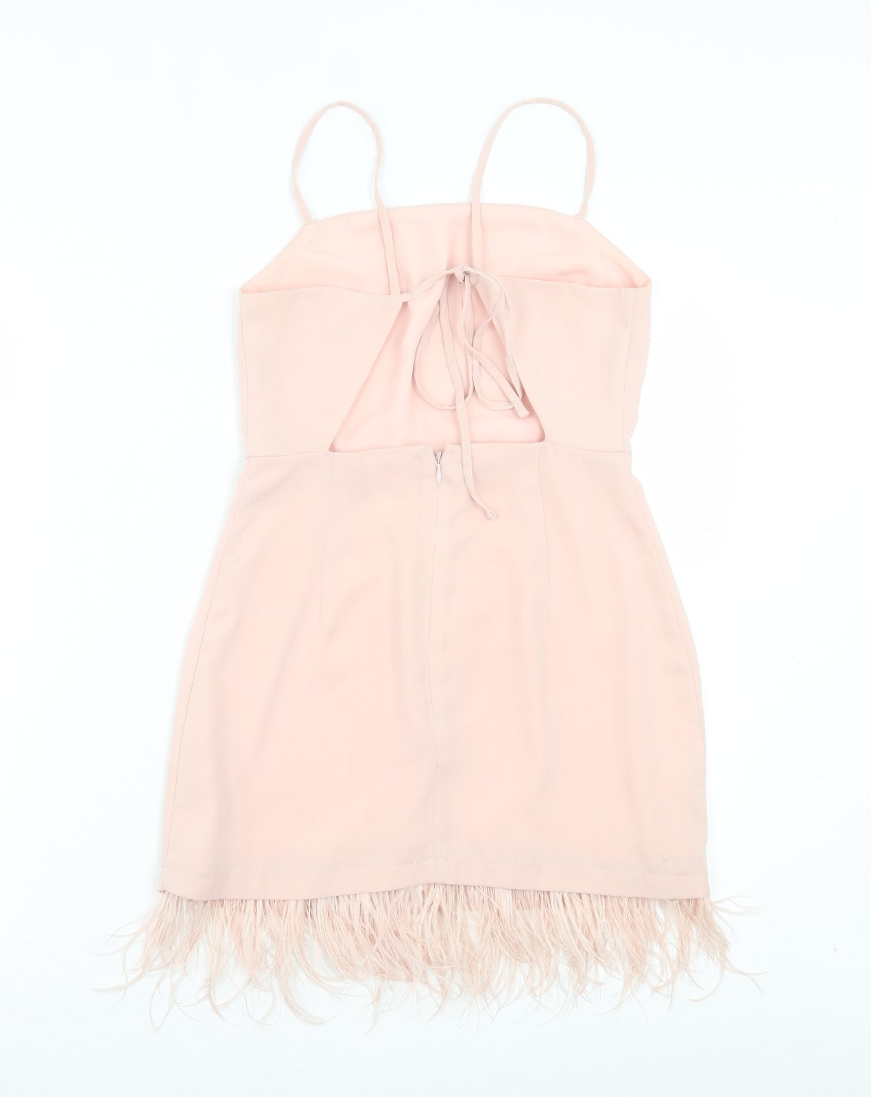 Topshop Womens Pink Polyester A-Line Size 8 Square Neck Zip