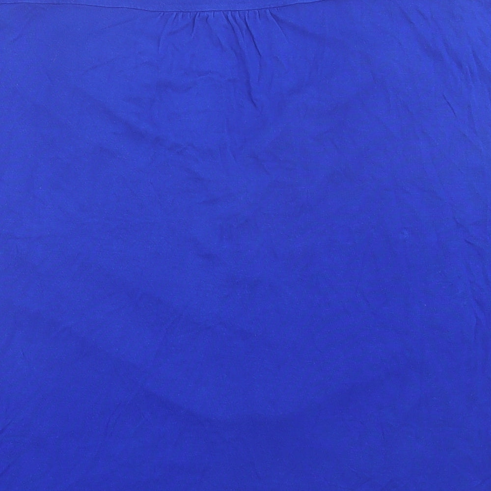 Gap Womens Blue Viscose Basic T-Shirt Size L V-Neck