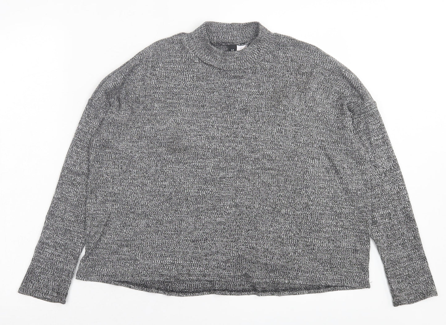 H&M Womens Grey Round Neck Polyester Pullover Jumper Size M