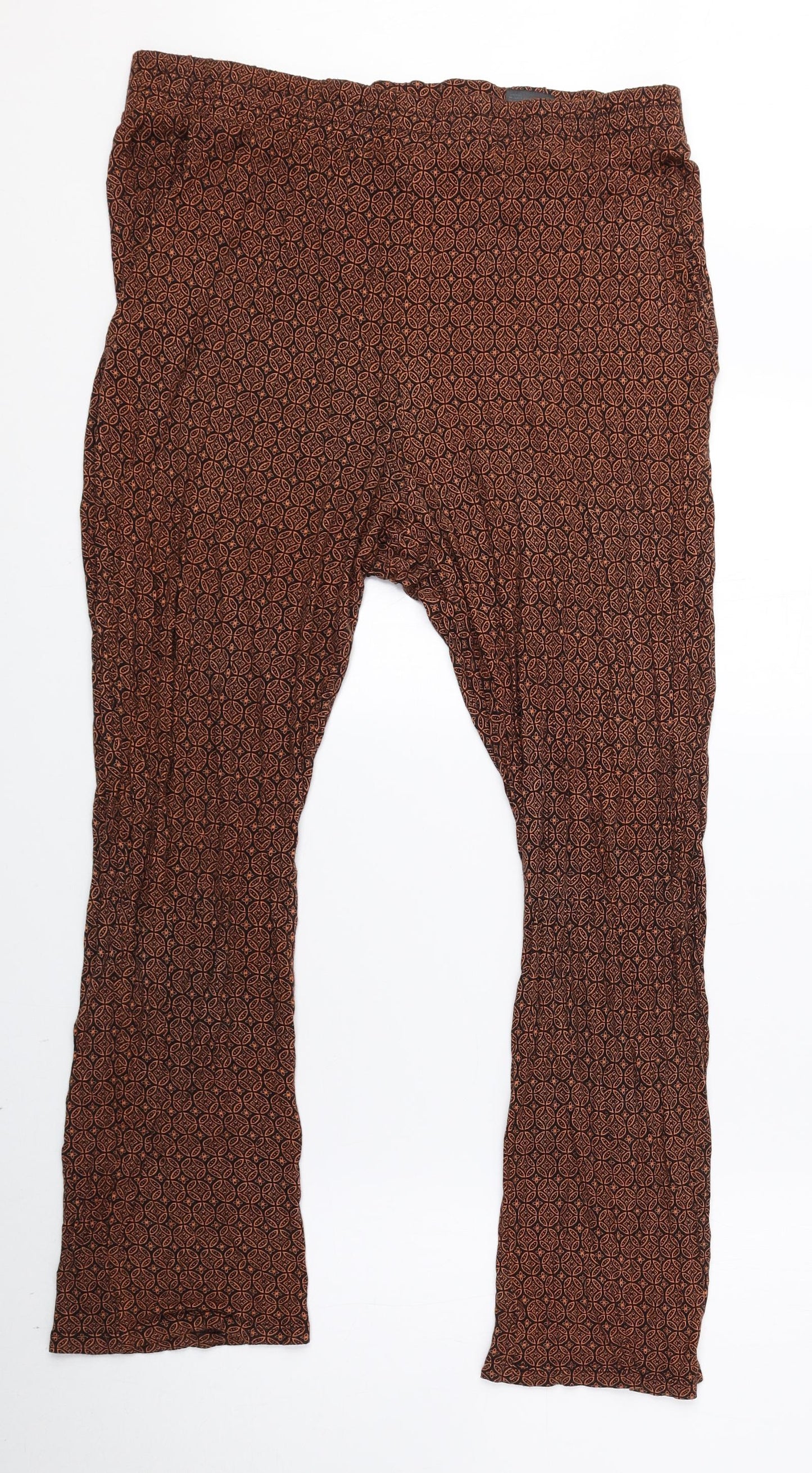 H&M Womens Brown Geometric Viscose Jogger Leggings Size M L24 in