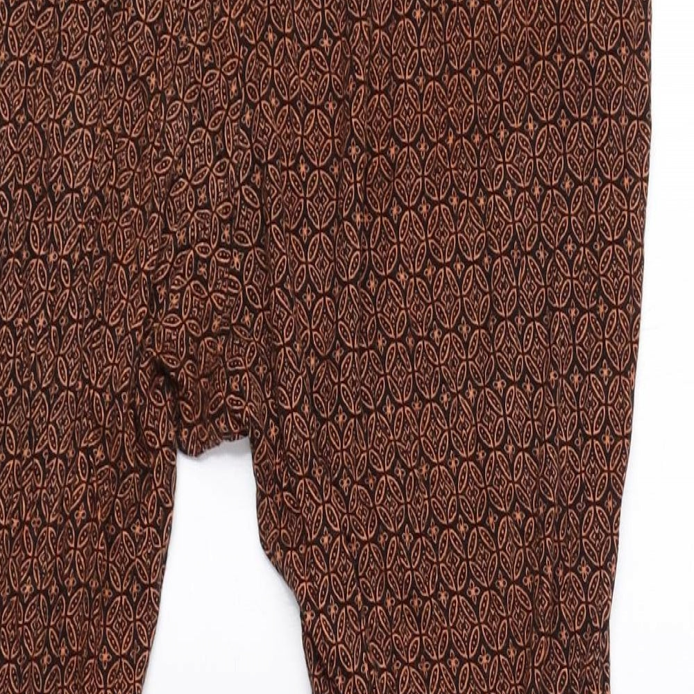 H&M Womens Brown Geometric Viscose Jogger Leggings Size M L24 in